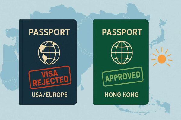 So sánh hộ chiếu bị trượt visa Mỹ/Châu Âu với hộ chiếu được cấp visa Hong Kong