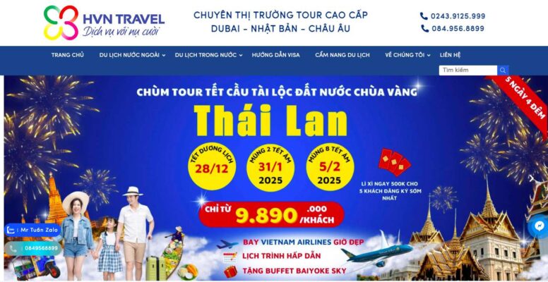 Công ty du lịch HVN Travel chuyên tour cao cấp Dubai Nhật Bản Châu Âu