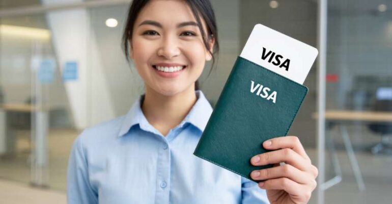 Dịch Vụ Visa Du Lịch Tự Túc Mỹ Tại Hà Nội – Uy Tín, Chuyên Nghiệp 3 Du khách Việt Nam vui mừng cầm hộ chiếu có visa Mỹ sau khi xin tự túc thành công.