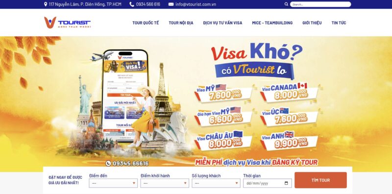 Top 7 công ty du lịch uy tín tại Quận 10 10 Website chính của V Tourist - Công ty du lịch uy tín tại Quận 10