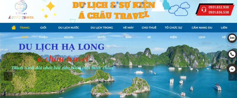 Á Châu Travel - Công ty du lịch & tổ chức sự kiện tại Quận Tân Phú, TP.HCM. Cung cấp tour trong nước, quốc tế, du lịch kết hợp hội nghị, hội thảo, team building. Địa chỉ: 155 Lê Đình Thám, P. Tân Quý, Q. Tân Phú. Hotline: 0931 832 938.