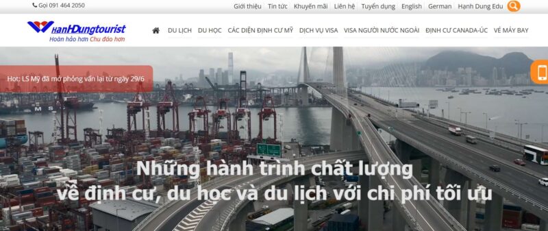 Hạnh Dung Tourist - Công ty du lịch tại Quận Tân Bình, TP.HCM. Chuyên tour du lịch Mỹ, Châu Âu, Châu Á, tour nội địa, dịch vụ MICE, vé máy bay quốc tế, hỗ trợ visa. Địa chỉ: Tòa nhà Hải Âu, 39B Trường Sơn, P.4, Tân Bình. Hotline: 0914 64 20 50.