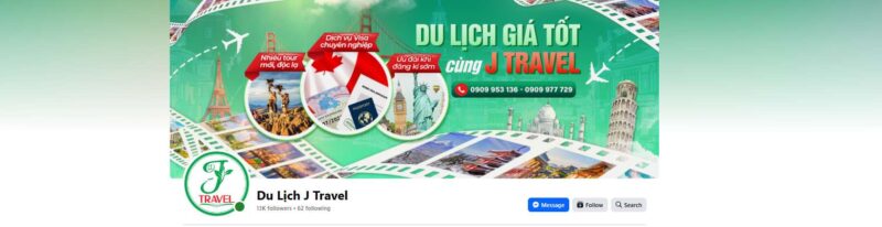 Fanpage J Travel – công ty du lịch uy tín với nhiều tour mới, độc lạ, dịch vụ visa chuyên nghiệp, ưu đãi khi đăng ký sớm. Hotline: 0909 953 136 – 0909 977 729.