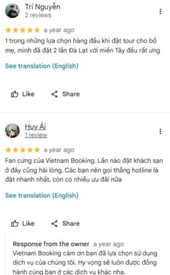 Top 10 công ty visa uy tín tại Quận 1 43 Khách hàng đánh giá Vietnam Booking: tour Đà Lạt, miền Tây chất lượng, đặt khách sạn hài lòng, hotline hỗ trợ nhanh và nhiều ưu đãi.