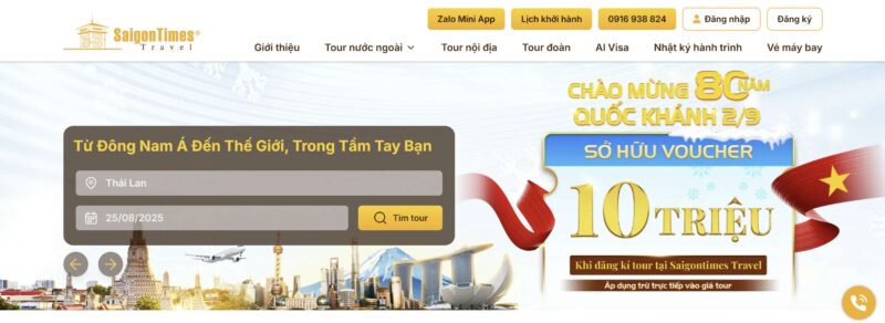 SaigonTimes Travel mang đến dịch vụ du lịch chất lượng tại TPHCM