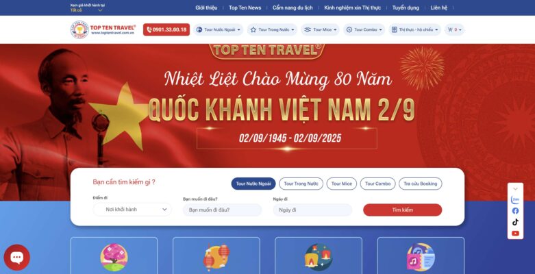 Top Ten Travel – công ty du lịch uy tín hàng đầu tại TPHCM