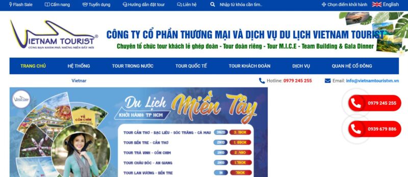 Vietnam Tourist - Công ty du lịch uy tín tại Quận Tân Bình, TP.HCM. Chuyên tour trong nước và quốc tế, tour khách đoàn, MICE, teambuilding, gala dinner, dịch vụ xe du lịch. Địa chỉ: 208 Hoàng Văn Thụ, P.4, Tân Bình. Hotline: 0979 245 255 – 0939 679 886.