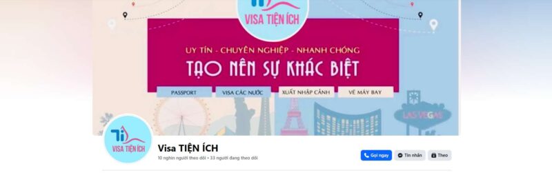 Visa Tiện Ích - Fanpage chính thức trên Facebook với hơn 10.000 người theo dõi. Cung cấp dịch vụ visa các nước, hộ chiếu, xuất nhập cảnh, vé máy bay uy tín tại TP.HCM.