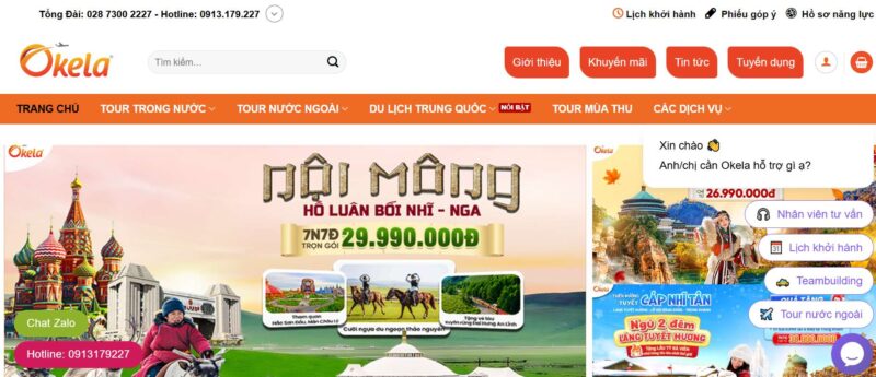 Top 3 công ty du lịch uy tín tại Quận 6, TP.HCM 5 Okela Tour Chi nhánh Chợ Lớn - tour Trung Quốc, Đông Nam Á, teambuilding sông nước Nam Bộ, dịch vụ visa và vé máy bay