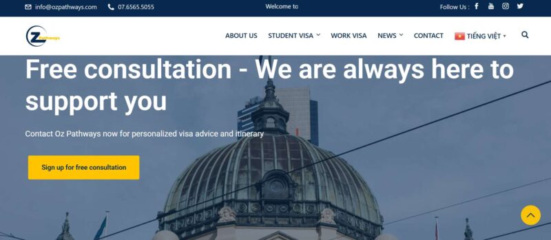 Oz Pathways - Công ty tư vấn du học, việc làm và định cư Úc tại Quận Tân Phú, TP.HCM. Hỗ trợ visa du học, visa tay nghề, bảo lãnh doanh nghiệp và gia đình. Hotline: 07.6565.5055.
