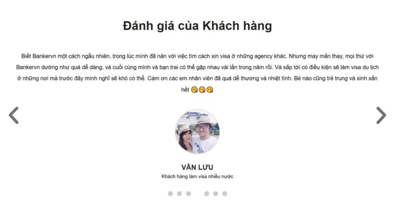 Khách hàng đánh giá cao dịch vụ visa của Bankervn với trải nghiệm dễ dàng, nhân viên trẻ trung, nhiệt tình và đáng tin cậy.
