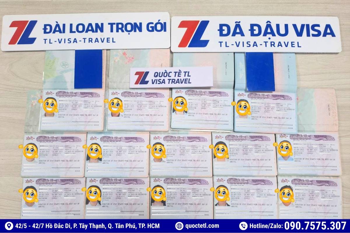Kết quả khách hàng đậu visa thực tế sử dụng dịch vụ visa Đài Loan Quận Tân Bình