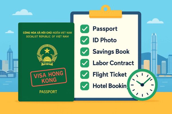 Minh họa hồ sơ xin visa Hong Kong đầy đủ