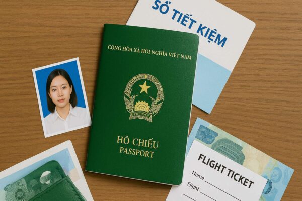 Hộ chiếu và checklist minh họa quy trình xin visa Hong Kong