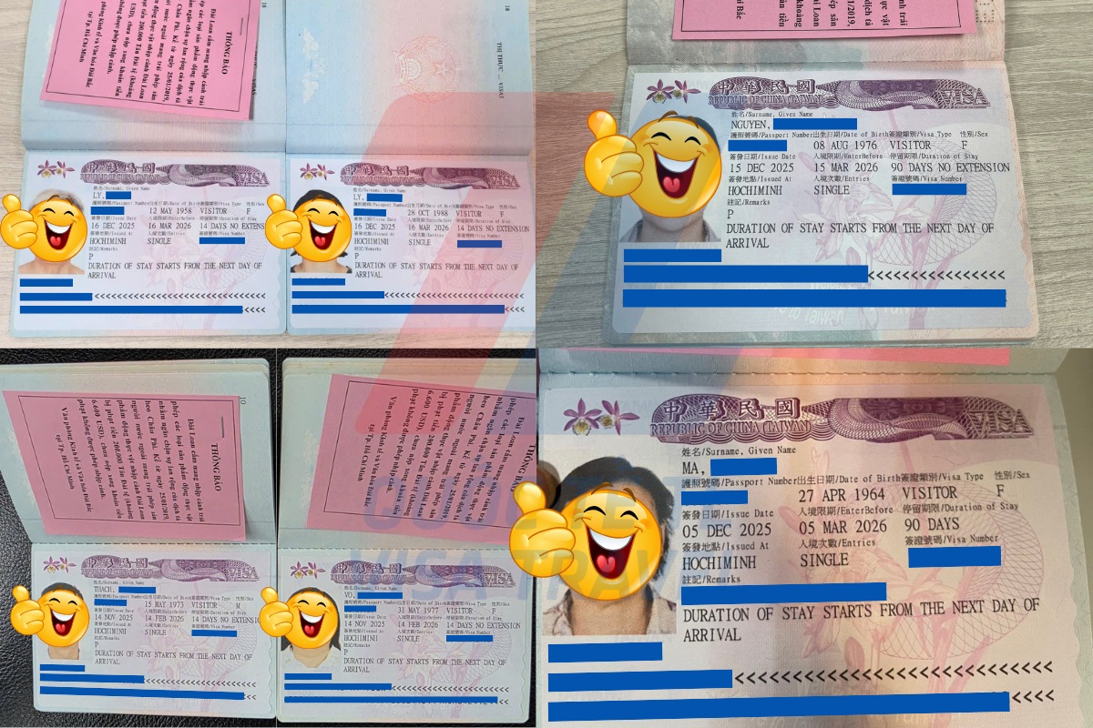 Hình ảnh thực tế khách hàng đậu Visa Đài Loan tại Cholamvisa.com