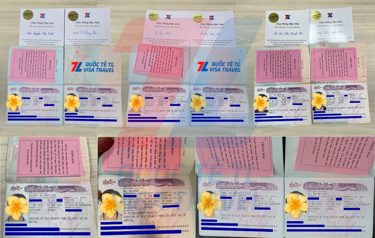 Dịch vụ visa Đài Loan tỷ lệ đậu 99% - Hình ảnh kết quả visa thực tế