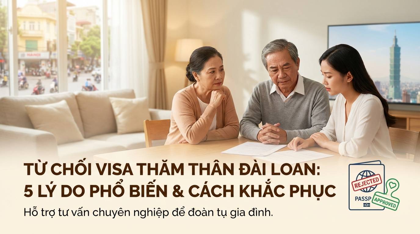 Rớt Visa thăm thân Đài Loan: 5 lý do từ chối phổ biến và hướng dẫn cách khắc phục hồ sơ