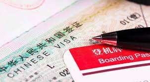 các loại visa Trung Quốc và vé máy bay boarding pass
