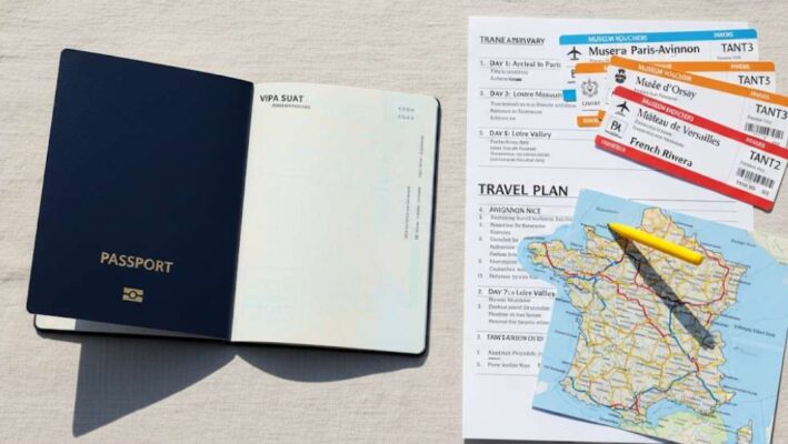 Xin Visa Pháp Cho Hồ Sơ 'Khó' 2025: Hướng Dẫn & Giải Pháp Chi Tiết 3 ho chieu trang va ke hoach du lich chi tiet visa phap