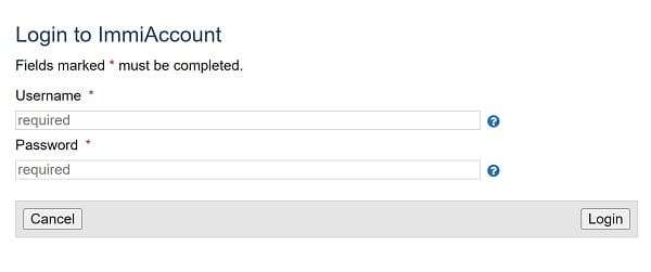 Màn hình đăng nhập ImmiAccount để kiểm tra và nộp hồ sơ visa Úc