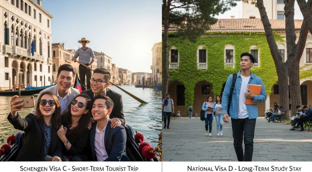 phan biet giua visa y schengen loai c va visa quoc gia loai d