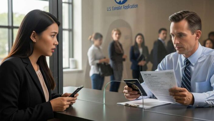 5 Sai Lầm Phổ Biến Khi Phỏng Vấn Visa Mỹ & Cách Khắc Phục Triệt Để 2 phong van visa my 1