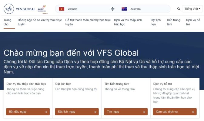 VFS Global Việt Nam thông tin liên hệ và thời gian làm việc