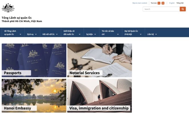 Tổng Lãnh sự quán Úc tại Thành phố Hồ Chí Minh cung cấp dịch vụ visa, hộ chiếu và lãnh sự