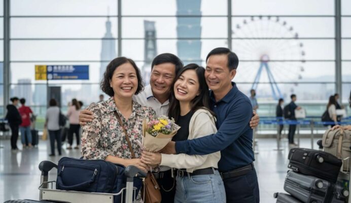 Visa Đài Loan Thăm Thân – Hỗ Trợ Đậu Visa Nhanh Nhất 4 Khoảnh khắc đoàn tụ ấm áp tại sân bay Đài Loan sau khi đậu visa Đài Loan thăm thân