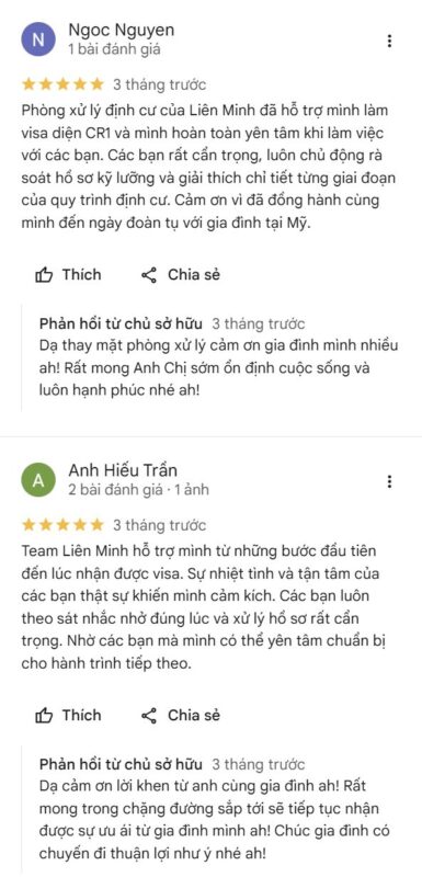 danh gia tich cuc tiep theo tren google map visa lien minh