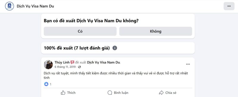 Visa Nam Du Có Uy Tín Không? Tổng Hợp Đánh Giá Từ Khách Hàng 2026 15 danh gia tren fanpage facebook visa nam du