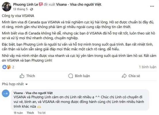 VISANA Có Uy Tín Không? Tổng Hợp Đánh Giá Từ Khách Hàng 2026 17 đánh giá từ khách hàng trên Facebook của Visana
