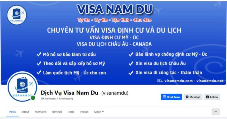 Visa Nam Du Có Uy Tín Không? Tổng Hợp Đánh Giá Từ Khách Hàng 2026 14 Fanpage Facebook Dịch Vụ Visa Nam Du chuyên tư vấn visa định cư Mỹ, Úc và visa du lịch Châu Âu, Canada