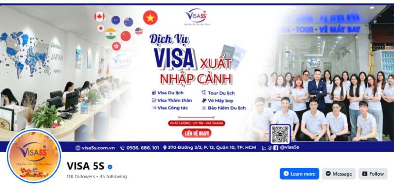 Visa5S Có Uy Tín Không? Tổng Hợp Đánh Giá Từ Khách Hàng 2025 15 Fanpage Facebook VISA 5S cung cấp dịch vụ visa xuất nhập cảnh, du lịch, thăm thân, công tác và vé máy bay