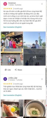 Tổng hợp các đánh giá 5 sao của khách hàng sau khi trải nghiệm tour Nhật Bản và tour Mỹ của Du Lịch Hoàn Mỹ, khen ngợi hướng dẫn viên nhiệt tình, dịch vụ chu đáo và chuyên nghiệp.