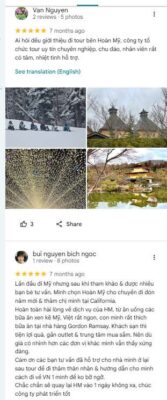 review cua khach hang du lich hoan my