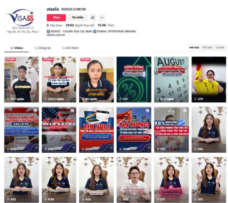 Visa5S Có Uy Tín Không? Tổng Hợp Đánh Giá Từ Khách Hàng 2025 16 Kênh TikTok VISA 5S chia sẻ thông tin visa quốc tế, cập nhật thủ tục và tin tức mới nhất từ đại sứ quán các nước