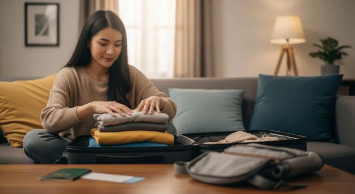 Dịch Vụ Visa Đài Loan Khẩn Cấp Tại Hà Nội: Giải Pháp Rút Ngắn Thời Gian Chờ Visa 2026 6 Du khách thảnh thơi xếp hành lý, chuẩn bị đi Đài Loan, không lo lắng về thủ tục visa.