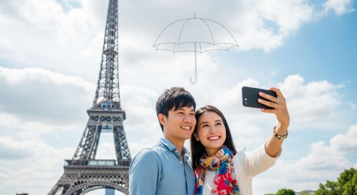 Hướng Dẫn Mua Bảo Hiểm Du Lịch Nước Ngoài Toàn Tập (A-Z) 5 Du khách Việt Nam an tâm khám phá Paris, châu Âu nhờ có lá chắn bảo hiểm du lịch.