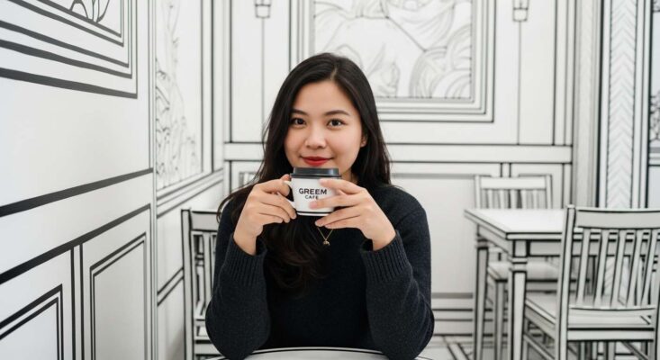Du khách trẻ check-in tại Greem Cafe, quán cà phê 2D độc đáo ở Seoul, không gian như truyện tranh.