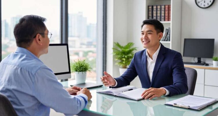 Chuyên viên tư vấn dịch vụ gia hạn visa Đài Loan tại Hà Nội đang tư vấn trực diện cho khách hàng.