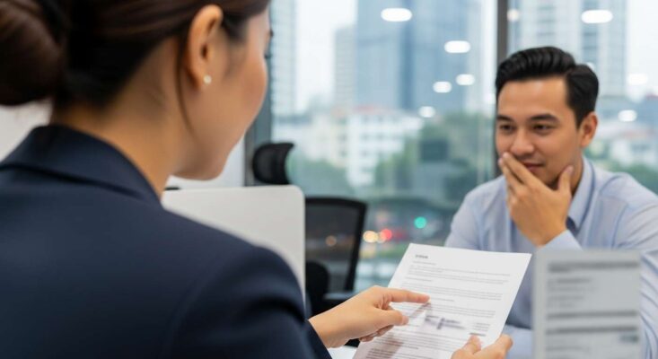 Chuyên gia tư vấn visa Pháp tại TPHCM đang thẩm định, tối ưu hóa hồ sơ cho khách hàng.