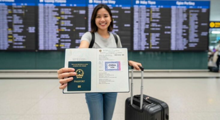 Dịch Vụ Visa Du Lịch Trung Quốc Tự Túc Tại TP.HCM – Thủ Tục Gọn, Nhận Visa Chỉ Sau 5 Ngày 5 Du khách Việt Nam vui mừng cầm hộ chiếu có visa Trung Quốc tại sân bay Tân Sơn Nhất, TPHCM.
