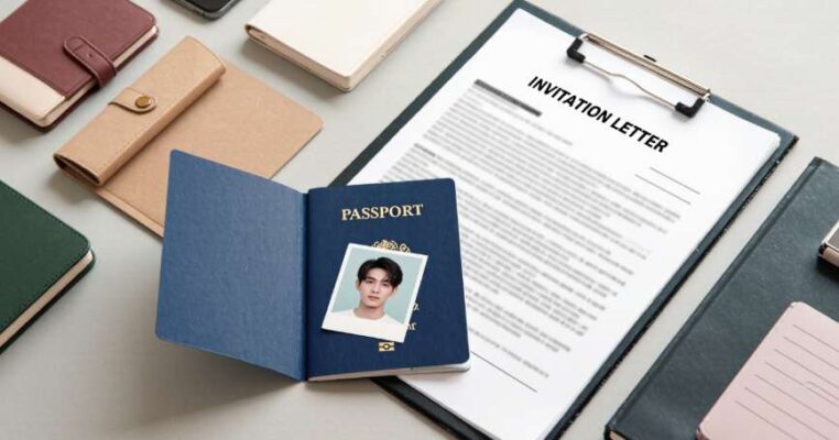 Bộ hồ sơ gia hạn visa công tác Nhật Bản với thư mời và các giấy tờ chuẩn bị chuyên nghiệp.