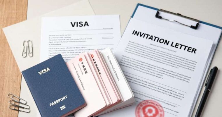 Dịch Vụ Gia Hạn Visa Trung Quốc Uy Tín, Nhanh Chóng tại TPHCM 5 Bộ hồ sơ xin gia hạn visa công tác Trung Quốc, bao gồm hộ chiếu và thư mời từ đối tác.