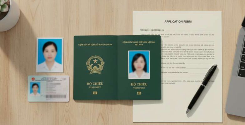 Dịch Vụ Visa Du Lịch Tự Túc Hàn Quốc Tại Hà Nội – Thủ Tục Đơn Giản, Tỷ Lệ Đậu Cao 5 Bộ hồ sơ nhân thân xin visa Hàn Quốc, bao gồm hộ chiếu, căn cước công dân và đơn xin visa.
