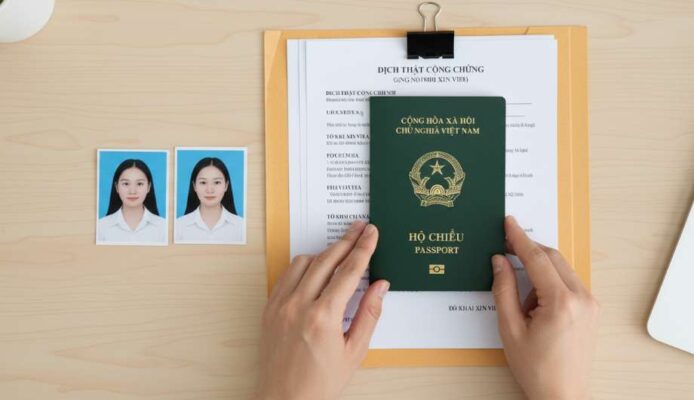 Dịch Vụ Visa Du Lịch Hong Kong Tự Túc Tại TP.HCM – Trọn Gói, Nhanh Chóng, Tỷ Lệ Đậu Cao 98% 7 Chuyên viên dịch vụ tại TPHCM đang chuẩn bị một bộ hồ sơ visa Hong Kong chuẩn, đầy đủ.
