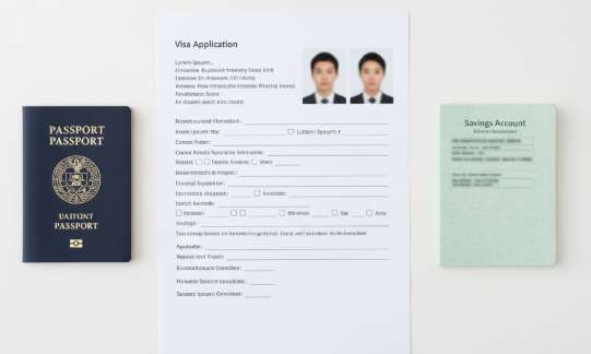 Dịch Vụ Visa Du Lịch Tự Túc Đài Loan Tại Hà Nội – Thủ Tục Đơn Giản, Nhận Visa Chỉ Sau Vài Ngày 4 Một bộ hồ sơ xin visa du lịch Đài Loan tự túc được sắp xếp ngăn nắp, đầy đủ giấy tờ như hộ chiếu, ảnh thẻ, sổ tiết kiệm.