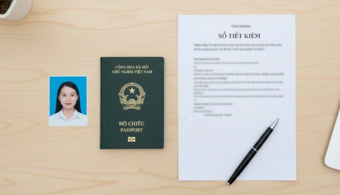 Dịch Vụ Visa Du Lịch Hàn Quốc Tự Túc Tại TP.HCM – Trọn Gói, Có Visa Sau 7 Ngày 5 Bộ hồ sơ xin visa du lịch Hàn Quốc đầy đủ, bao gồm hộ chiếu, ảnh, và sổ tiết kiệm.