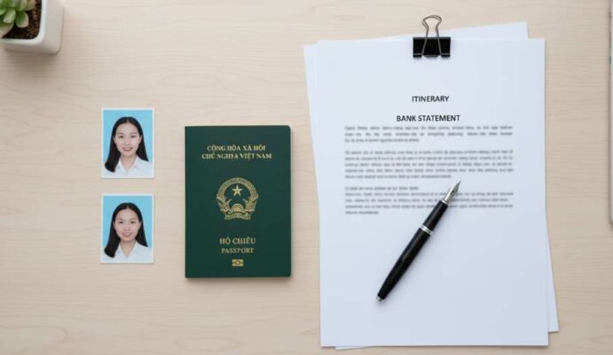 Bộ hồ sơ xin visa du lịch Hong Kong tự túc được dịch vụ tại Hà Nội chuẩn bị logic, đầy đủ.